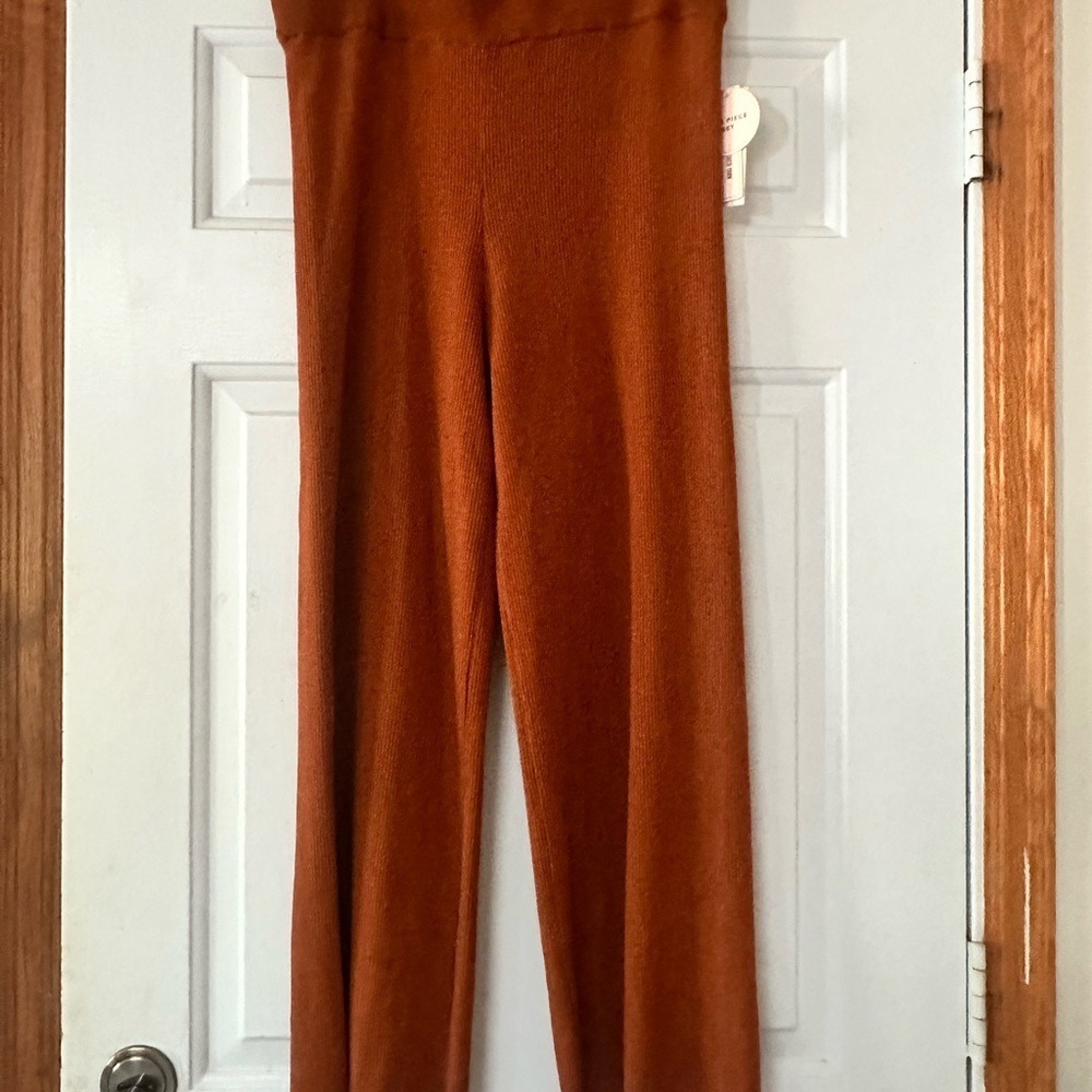 NWT Nanette Lepore Caramel Wide‎ Leg Knit pants. Size large